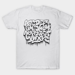 Graffiti Alphabet #3 black T-Shirt